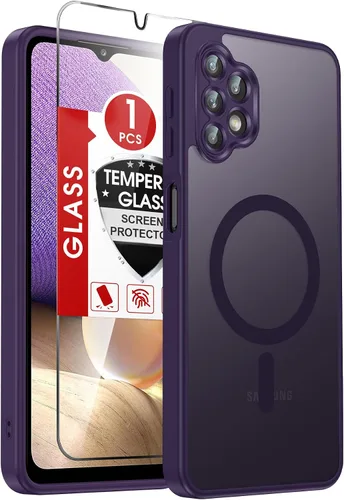 Vista 195 de LeYi Funda para teléfono Samsung-S23: protector de pantalla e imán MagSafe Púrpura