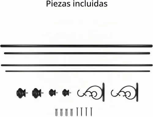 Vista 6 de Set de varillas para cortinas de arena doble telescópicas Decopolitan Urn, 36-72", bronce antiguo