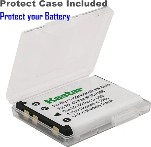 Vista 5 de Kastar Batería (X2) y cargador USB LCD para Cas NP-80 y Exilim EX-G1 EX-H5 EX-H50 EX-JE10 EX-N1 EX-N5 EX-N10 EX-N20 EX-S8 EX-S9 EX-Z1 Z2 EX-Z16 Z28
