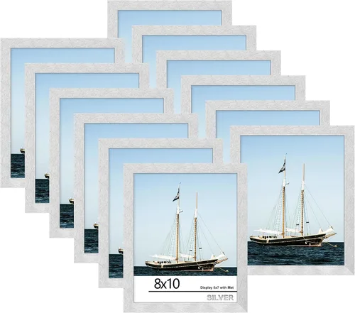 Vista 33 de Picrit - Juego de 12 portarretratos de 4 x 6 pulgadas, para fotos de 3.5 x 5 con paspartú o 4 x 6 pulgadas sin paspartú, marcos para colgar