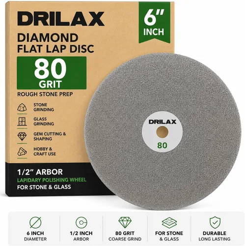 Vista 2 de Drilax Disco de regazo plano de diamante de 6 pulgadas, grano 80