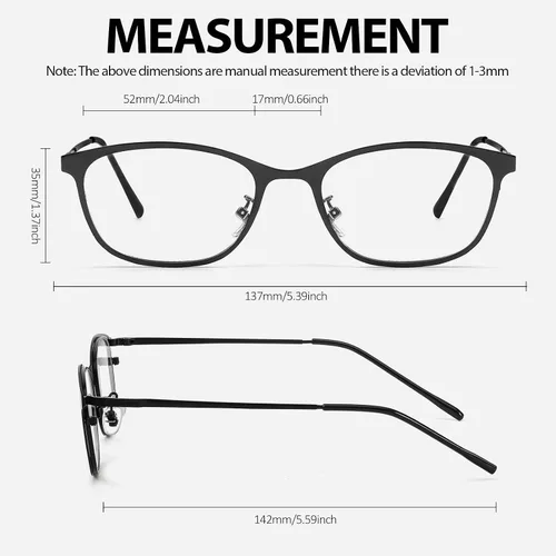 Vista 4 de IGnaef Gafas retro rectangulares Bayonetta con bloqueo de luz azul para mujeres, estilo oficina-sirena, transparente, IF6233 negro (A01 Black)