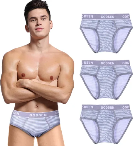 Vista 9 de Paquete de 3 calzones de algodón para hombre, ropa interior clásica de algodón (XXS L)