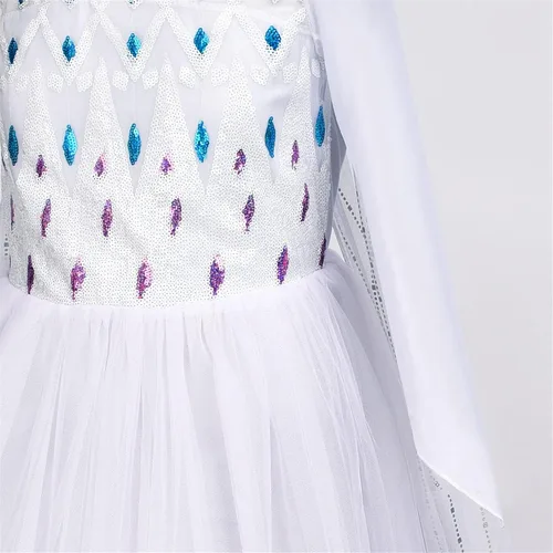 Vista 4 de Avady Girls Princess Costume for Frozen Elsa Birthday Party Halloween Christmas Dress Up Blue