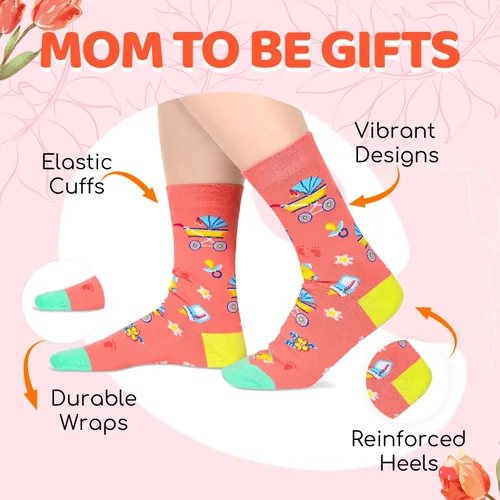 Vista 2 de HAPPYPOP Regalos para el día de la madre, regalos para madres primerizas para la nueva mamá, regalos para mujeres embarazadas, calcetines
