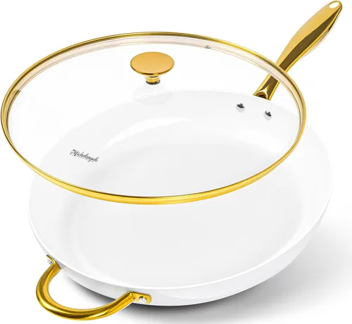 Vista 14 de MICHELANGELO Sartén pequeña – Sartén antiadherente de 8 pulgadas con tapa, sartenes de cerámica no tóxicas con mango de acero inoxidable, sartén