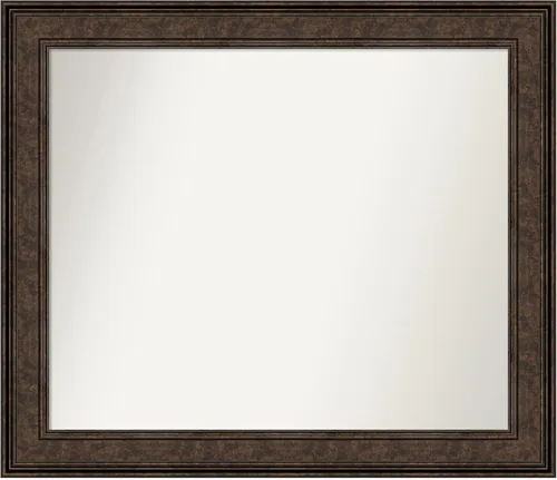 Vista 296 de Amanti Art Espejo de pared personalizado no biselado (25 x 25 pulgadas), marco de bronce acentuado, varios tamaños personalizados, espejo de baño