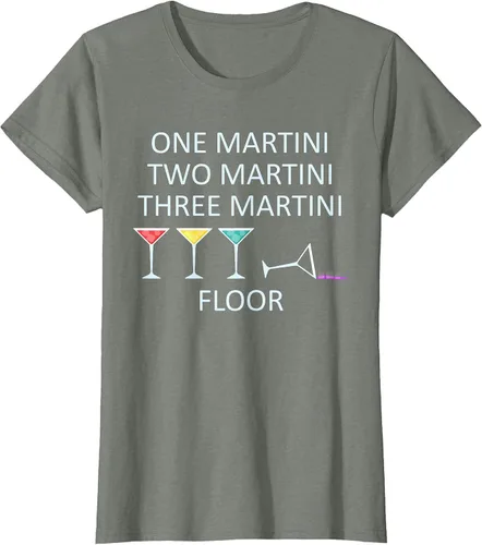 Vista 5 de Funny Bartender One Two Three Martini Floor Cocktail T-Shirt Asphalt Grey