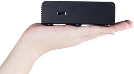 Vista 7 de Silverstone Tek - Carcasa NUC de aluminio con cubierta superior de tubo térmico y 2 puertos HDMI, color negro (PT14B-H2)
