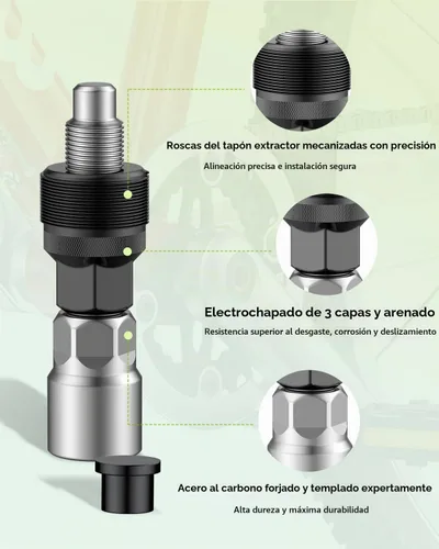 Vista 2 de Pawfly Kit de extractor de manivela de bicicleta, herramienta de extracción de manivela para cónica cuadrada, Shimano Octalink y brazos de manivela