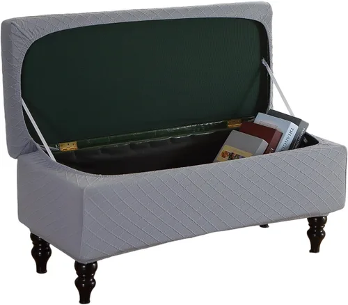 Vista 8 de FUANGUI Funda para Otomán Elástica de Almacenamiento Funda para Banco Otomán Impresa Plegable Banco de Almacenamiento Funda para Otomán Reposapiés