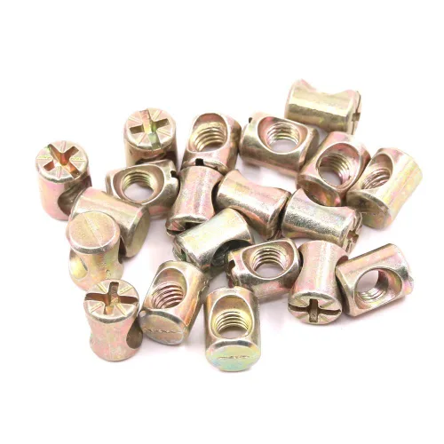 Vista 5 de Hilitchi 100 tornillos de cuna chapados en zinc M6 con tapa hexagonal, tornillos de barril para muebles, tuercas de perno, kit surtido para muebles