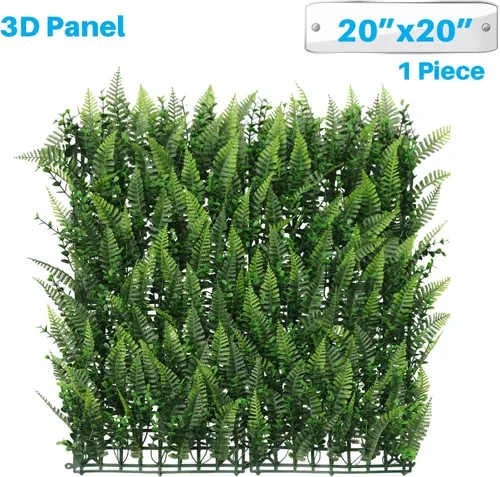 Vista 2 de Patio Paradise - Paneles de pared de césped artificial, 20 x 20 pulgadas (1 unidad) de hierba sintética de boj para telón de fondo de hiedra falsa