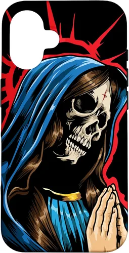 Vista 32 de Día de los Muertos - Praying La Calavera Catrina - Funda de Santa Muerte para iPhone 17