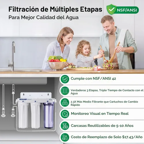 Vista 2 de iSpring US31KF Sistema de filtro de agua de eliminación de cloro de 3