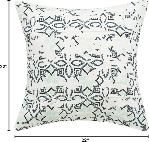 Vista 5 de C&F Home Esha - Almohada decorativa de algodón de 22 x 22 pulgadas, 22 x 22 pulgadas, color blanco