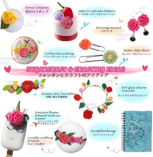 Vista 4 de Funshowcase Moldes para fondant de unicornio y flores, 13