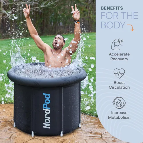 Vista 3 de LifePro NordPod - Tina de hielo de recuperación – Tina de inmersión fría portátil para recuperación de baños de hielo y terapia de agua fría