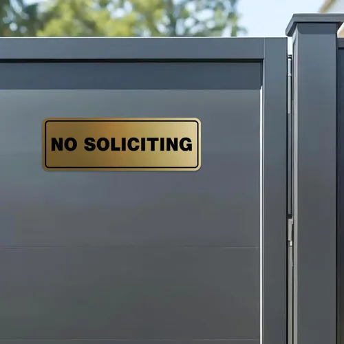 Vista 3 de Estándar No Soliciting Door/Wall Sign - Negro - Pequeño