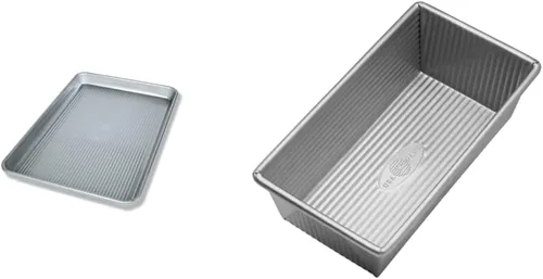 Vista 17 de USA Pan - Bandeja para hornear antiadherente de acero aluminizado para rollos de gelatina