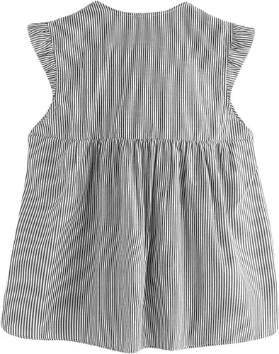 Vista 2 de Floerns - Blusa para mujer con volantes, a rayas, bordado mexicano