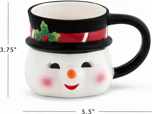 Vista 3 de Taza de muñeco de nieve de 16 oz Papá Noel