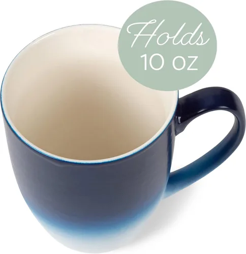 Vista 3 de Elanze Designs Love You Moon And Back - Taza de café de cerámica de cerámica de 12 onzas, color azul marino y blanco mate, color azul marino y blanco