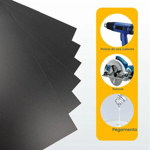 Vista 5 de Paquete de 6 hojas de plástico negro de 8 x 12 x 0.04 pulgadas, hojas de plástico flexibles de alta resistencia, panel de plástico negro