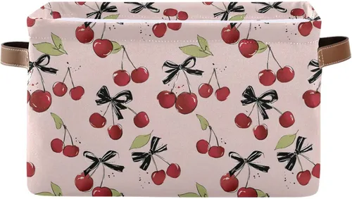 Vista 13 de ALAZA Shabby Chic - Caja de almacenamiento plegable con diseño floral de rosas, cestas organizadoras con asas para estantes, armario, sala de estar