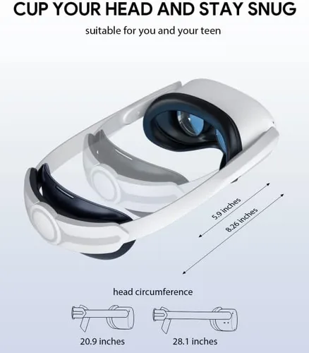 Vista 5 de AUBIKA Juego de accesorios 8 en 1 para MetaOculus Quest 2, incluye correa para la cabeza Elite + funda de transporte rígida + cubierta frontal