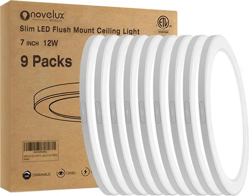 Vista 16 de Lámpara de techo de montaje empotrado - Certificada ETL - LED de 3,000 K y luz blanca cálida de 5 pulgadas, diseño redondo ultradelgado de 0.63