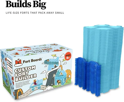 Vista 2 de Kit de construcción de fuertes Juguete para niños de bloques jumbo Juego de 90 piezas: azul claro