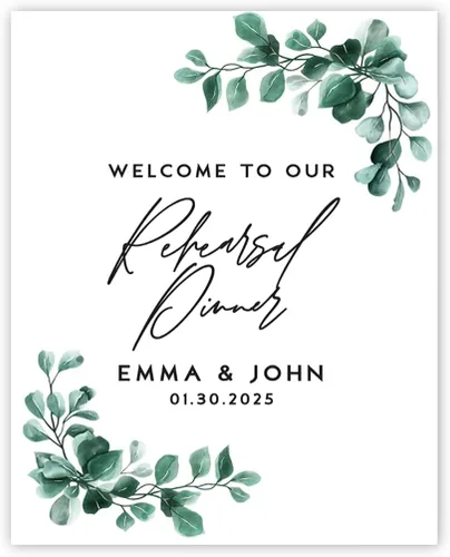 Vista 10 de Andaz Press Letrero de cena de ensayo de boda, lienzo personalizado, 16 x 20 pulgadas, letreros de cena de ensayo fotográfico personalizados