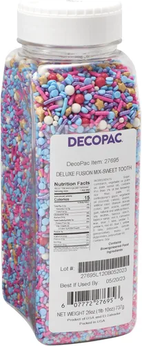 Vista 23 de DECOPAC Bloom Sweet Bloom Deluxe Fusion Mix, 26 onzas, chispas de caramelo elegantes en recipiente portátil, chispas comestibles para pasteles