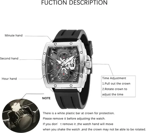 Vista 2 de Rembyga Relojes de pulsera para hombre con esfera luminosa y correa de silicona casual