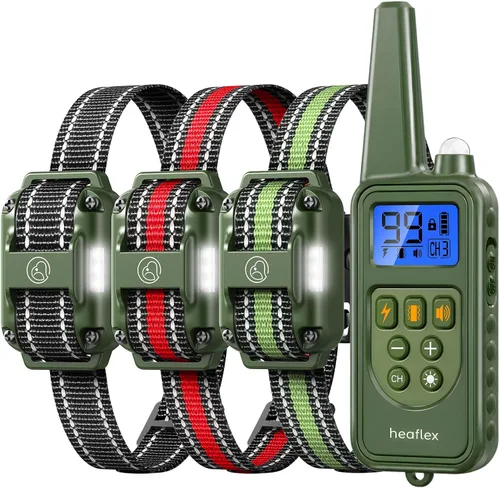 Vista 9 de Collar electrónico para perro con control remoto, collar de entrenamiento de perro impermeable de 2600 pies para perros pequeños, medianos