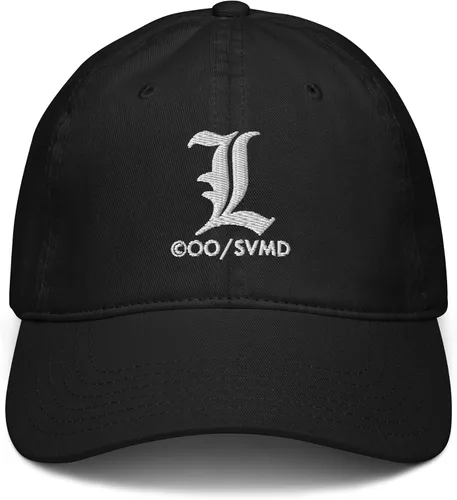 Vista 2 de Death Note Anime Series - Sombrero de béisbol ajustable con símbolo L icónico blanco