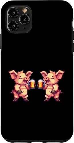 Vista 11 de iPhone 15 Pig Beer Party Team Comic Gamer Crew Case