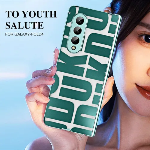 Vista 6 de Funda para Galaxy Z Fold 3, diseño de moda, protección de bisagra, cubierta de policarbonato duro para Samsung Galaxy Z Fold 3 5G, con protector