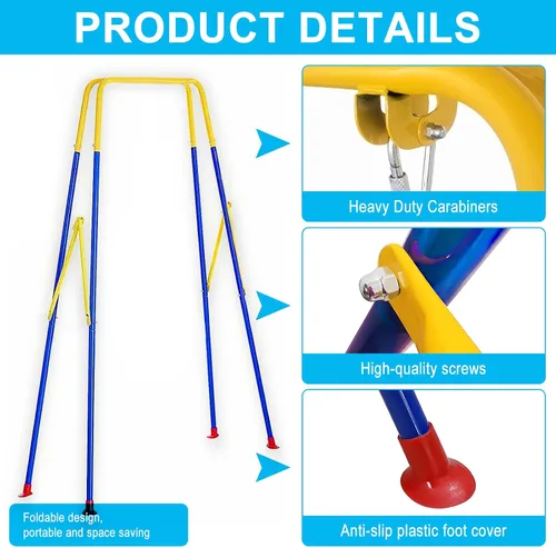Vista 4 de TALECO Gear - Juego de columpios 3 en 1 para patio trasero, columpio de bebé para exteriores/interiores, juego de columpios para niños de 6 meses