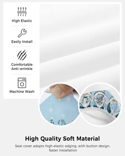 Vista 5 de Funda para silla de oficina de Navidad, funda elástica para asiento de silla de computadora, funda para respaldo, elástica, giratoria, cojín