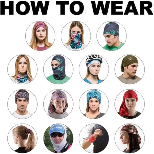 Vista 7 de Máscara de calavera, pañuelo para el cuello, gorro, bufanda mágica, diadema para protección de polvo, sol y viento