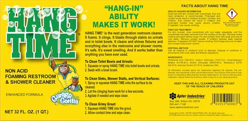 Vista 3 de Hang Time - Limpiador espumoso para baño, listo para usar, resistencia industrial para baños, vestuarios/duchas, fácil y seguro de usar