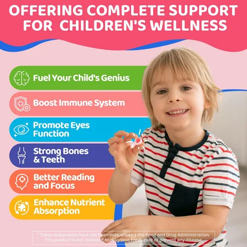 Vista 6 de Gotas líquidas de glicinato de magnesio para niños y gomitas Omega 3