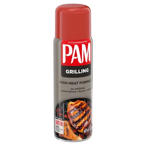 Vista 3 de Pam - Aerosol antiadherente para cocinar – Parrilla – Para altas temperaturas – Peso neto. 5 oz (141 g) cada uno – Paquete de 2