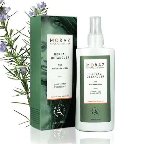 Vista 5 de Moraz Spray desenredante natural para niños con extracto de romero, espray desenredante para todo tipo de cabello, espray desenredante orgánico