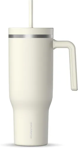 Vista 38 de Hydrapeak Voyager Vaso de 40 oz con Asa y Tapa con Pajita Botella de Agua Reutilizable de Acero Inoxidable Taza de Viaje Compatible con Portavasos