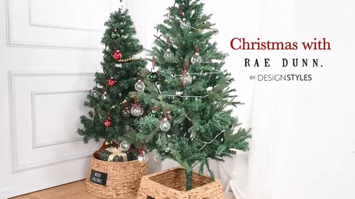 Vista 7 de Rae Dunn Collar de árbol de Navidad – Decoración de base para cubrir el soporte del árbol de Navidad artificial – Decoración rústica y de granja