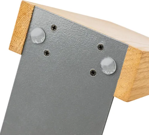 Vista 6 de TILISMA Sujetalibros de madera hechos a mano con base de metal, castaño - Soportes resistentes para libros para estanterías - Sujetalibros