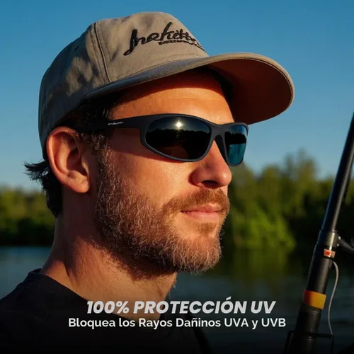 Vista 2 de FAGUMA Gafas de sol deportivas polarizadas para hombres, ciclismo, conducción, pesca, protección UV400 Negro + negro + negro